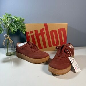 Fitflop Rally Tumbled Nubuck Crepe Sneakers Clay Brown Size 55